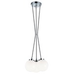 The Bougie Multi Light Pendant - Chrome / Opal