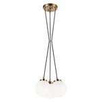 The Bougie Multi Light Pendant - Aged Gold Brass / Opal