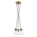 The Bougie Multi Light Pendant - Aged Gold Brass / Clear