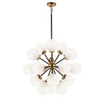 Soleil Chandelier - Aged Gold Brass / Opal