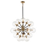 Soleil Chandelier - Aged Gold Brass / Clear