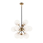 Soleil Chandelier - Aged Gold Brass / Opal