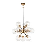 Soleil Chandelier - Aged Gold Brass / Clear