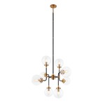 Particles Chandelier - Aged Gold Brass / Clear