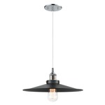 Bulstrodes Workshop Shade Pendant - Chrome / Black