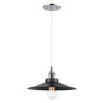 Bulstrodes Workshop Shade Pendant - Chrome / Black