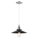 Bulstrodes Workshop Shade Pendant - Black / Chrome