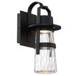Balthus Outdoor Wall Light - Black / Clear