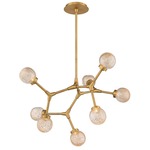 Catalyst Chandelier - Aged Brass / Clear