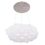 Fluffy Pendant - Brushed Nickel / White