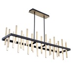 Harmonix Linear Pendant - Black / Aged Brass / White