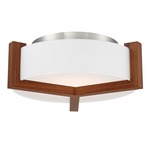 Segment Flush Mount - Dark Walnut / White