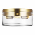 Garrett Ceiling Light - Burnished Brass / Clear