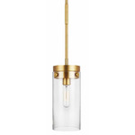 Garrett Pendant - Burnished Brass / Clear