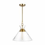 Atlantic Cone Pendant - Burnished Brass / Clear