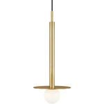 Nodes Pendant - Burnished Brass / White