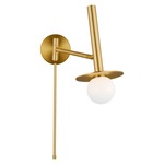 Nodes Pivot Wall Sconce - Burnished Brass / Milk White