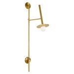 Nodes Pivot Wall Sconce - Burnished Brass / Milk White