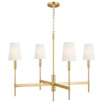 Beckham Classic Chandelier - Burnished Brass / White Linen