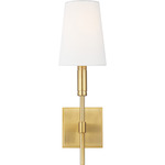 Beckham Classic Wall Sconce - Burnished Brass / White Linen