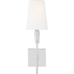 Beckham Classic Wall Sconce - Polished Nickel / White Linen