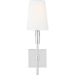 Beckham Classic Wall Sconce - Polished Nickel / White Linen