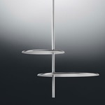 Lua Double Pendant - White / Brushed Aluminum