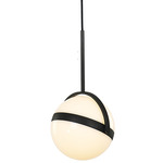 Globo Pendant - Matte Black / Opal