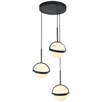 Globo Multi Light Pendant - Matte Black / Opal