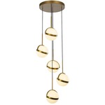 Globo Multi Light Pendant - Satin Gold / Opal
