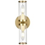 Revolve Wall Sconce - Natural Brass / Clear