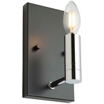 Carlton Wall Sconce - Matte Black / Polished Nickel