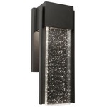 Cortland Outdoor Wall Sconce - Black / Clear Seeded