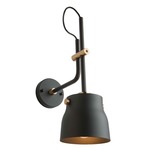 Euro Industrial Wall Sconce - Harvest Brass / Matte Black