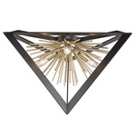 Sunburst Ceiling Flush Light - Satin Brass / Matte Black