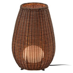 Amphora Outdoor Plug-in Floor Lamp - Brown / Rattan Brown