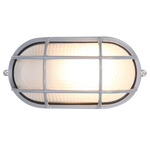 Nauticus Oval Outdoor Bulkhead Wall / Ceiling Light - Satin / Frosted