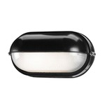 Nauticus Outdoor Oval Eyelid Wall Light - Black / Frosted
