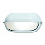 Nauticus Outdoor Oval Eyelid Wall Light - White / Frosted