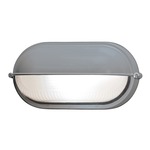 Nauticus Outdoor Oval Eyelid Wall Light - Satin Nickel / Frosted