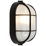 Nauticus Oval Outdoor Bulkhead Wall / Ceiling Light - Black / Frosted