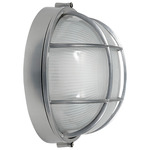 Nauticus Round Outdoor Bulkhead Wall / Ceiling Light - Satin / Frosted