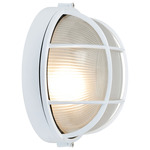 Nauticus Round Outdoor Bulkhead Wall / Ceiling Light - White / Frosted