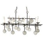 Sethos Rectangular Chandelier - Old Iron / Clear