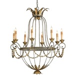 Elegance Chandelier - Etruscan / Gold Leaf