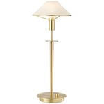 Aging Eye Glass Shade Table Lamp - Brushed Brass / Satin White