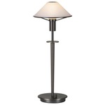 Aging Eye Glass Shade Table Lamp - Hand Brushed Old Bronze / Satin White