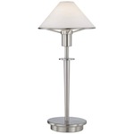 Aging Eye Mini Table Lamp - Satin Nickel / Satin White