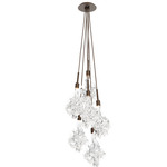 Blossom Cluster Pendant - Flat Bronze / Clear
