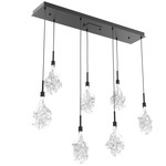 Blossom Linear Multi Light Pendant - Matte Black / Clear